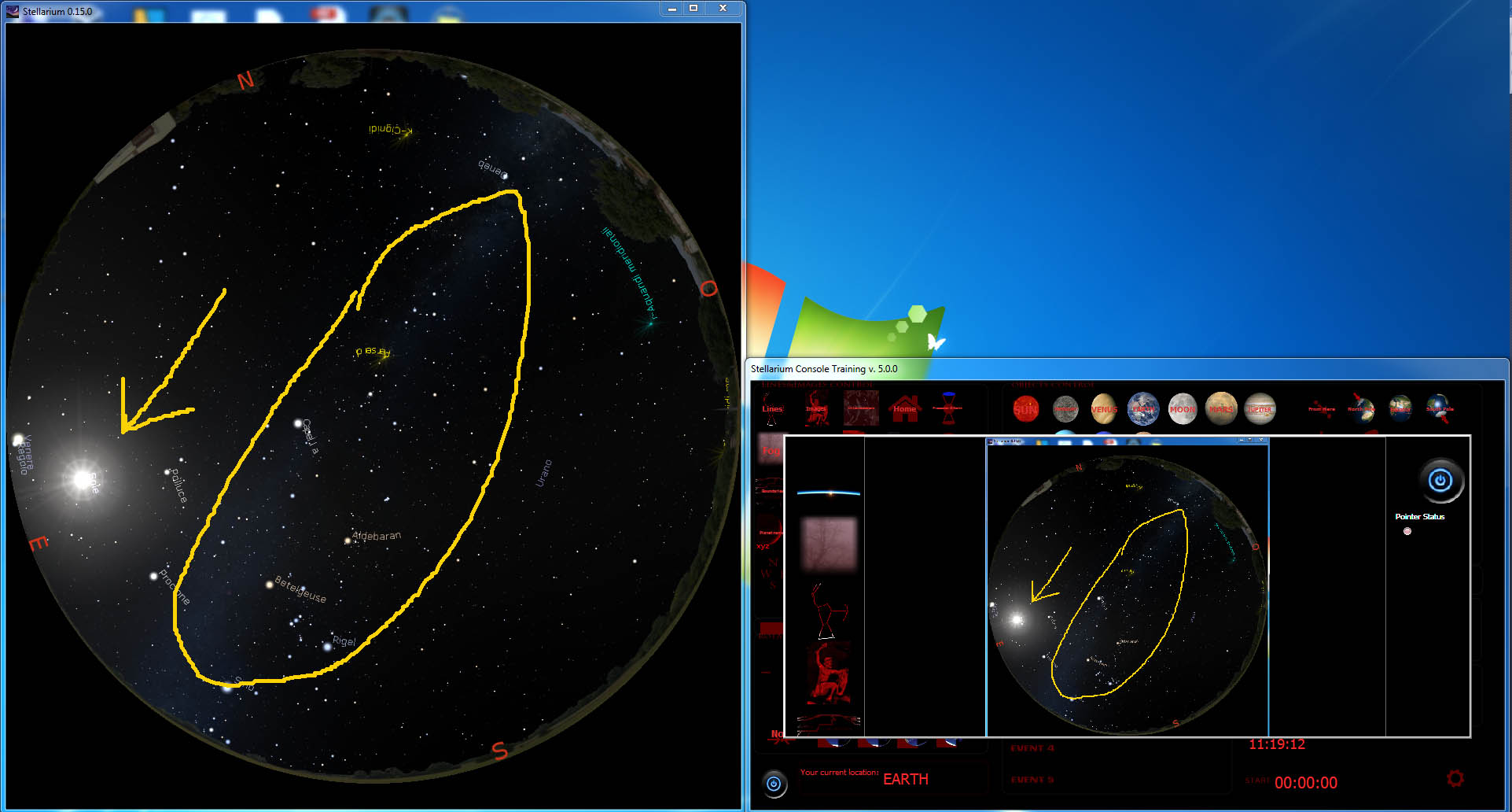 stellarium console - write on stellarium